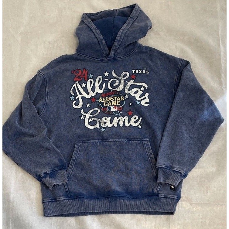 All Star Game 2024 Blue Hoodie Medium Long Sleeve Mlb